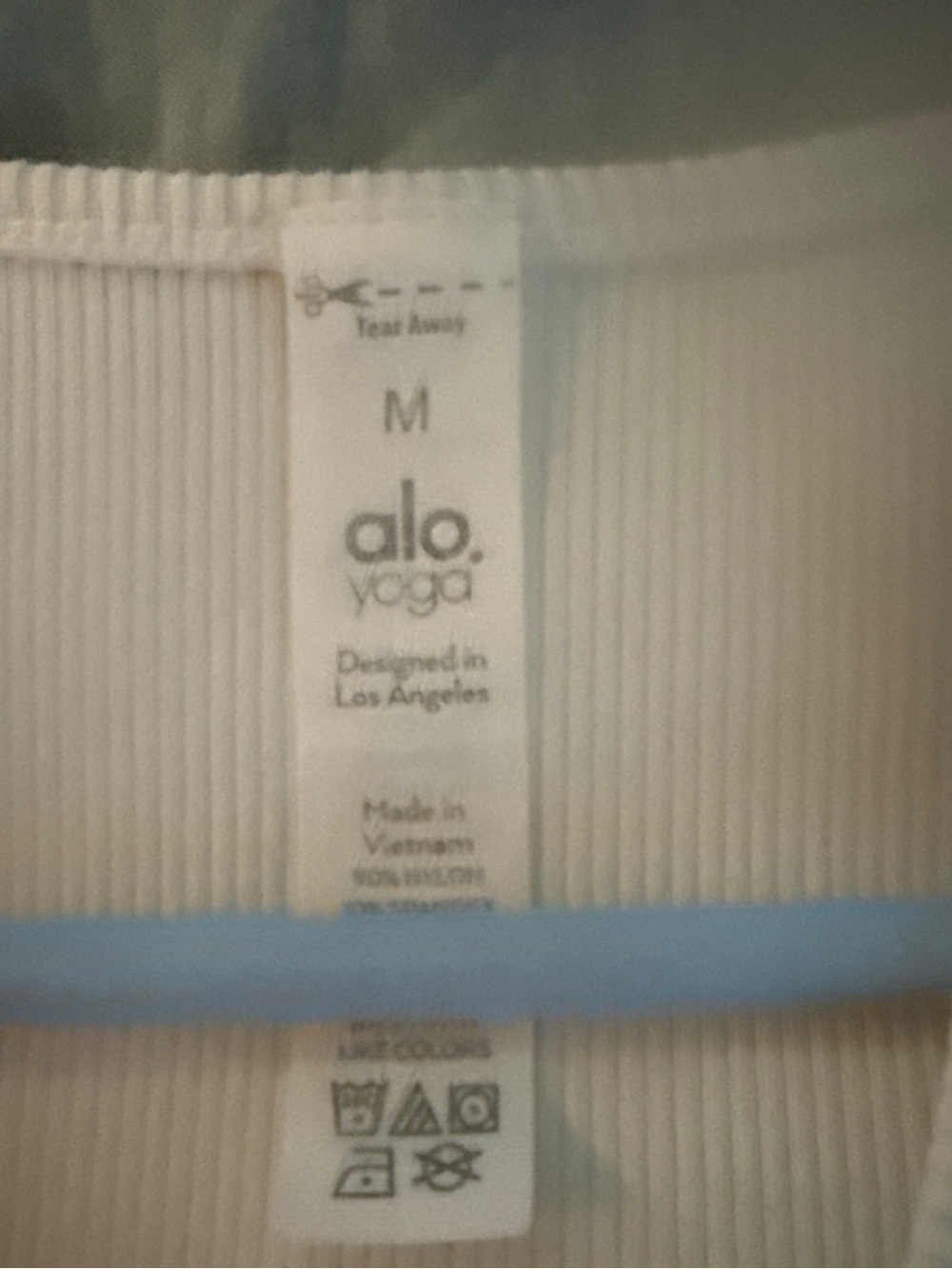 ALO Yoga Ribbed Short Sleeve Top in Cream - Picture 2 of 3